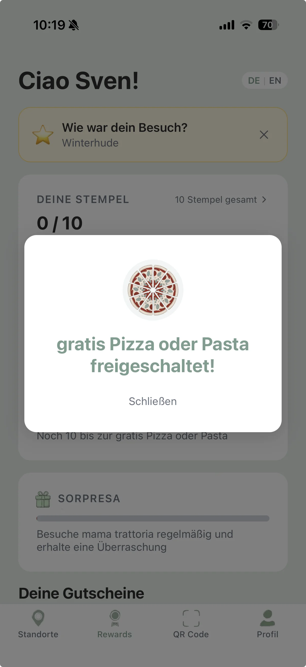 Loyalty Club App — Gutschein